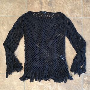 Black | CITY VIEW | Open Knit Sweater